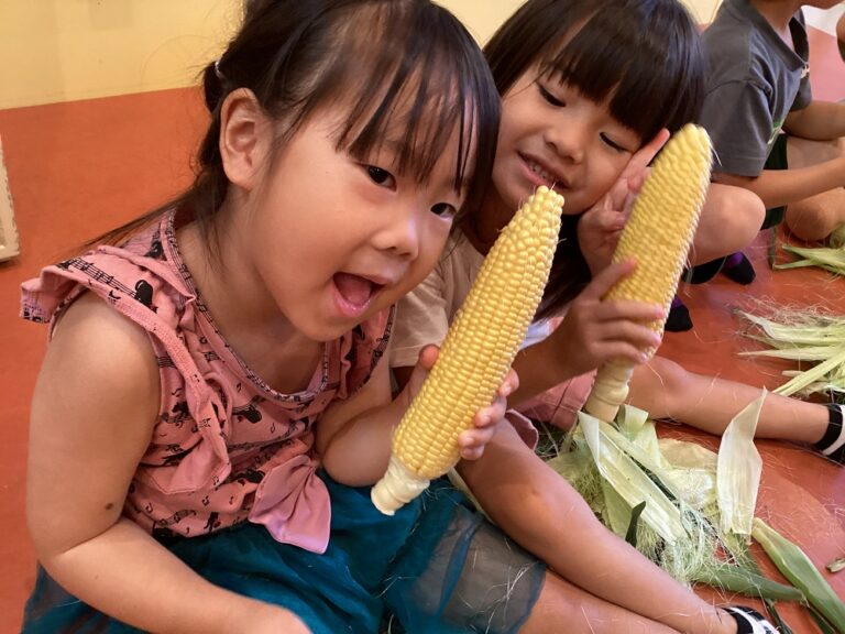 こーん（コーン）なに、たくさんむけたよ🌽